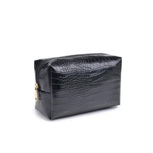 Load image into Gallery viewer, Croc Chic Cosmetic Pouch: Black