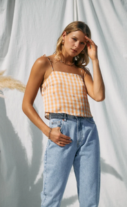 Fallon Tie-Shoulder Crop Top