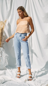 Fallon Tie-Shoulder Crop Top